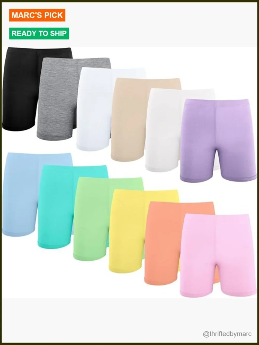 12 Pack Girls Bike Shorts Biker Shorts Toddler Dance Shorts Pastel Under Dress